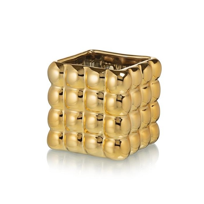 BUBBLE CUBE 11.5X11.5X11.7 GOLD EFFECT